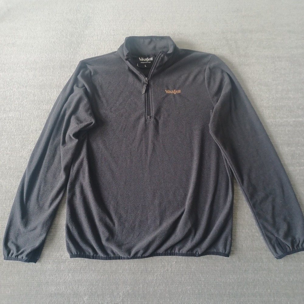 Vikafjell Sweater Mens Large Gray 1/4 Zip Pullover Jumper Outdoor Fleece Hiking